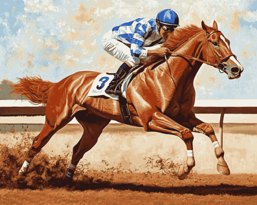 Big Red Secretariat Horses Diamond Painting