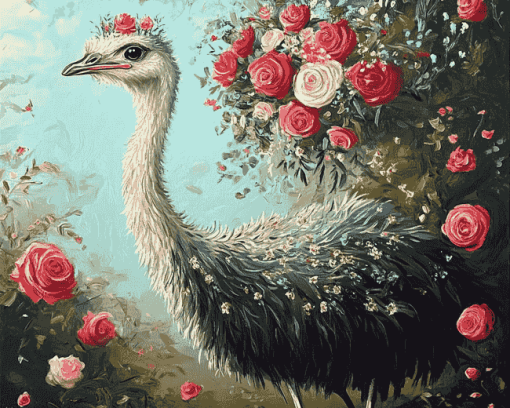 Bird and Ostrich Floral Diamond Painting