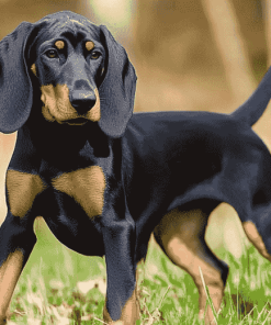 Black And Tan Coonhound Dog Diamond Painting