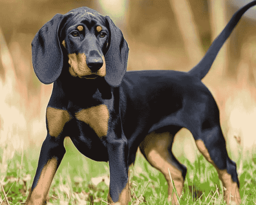 Black And Tan Coonhound Dog Diamond Painting