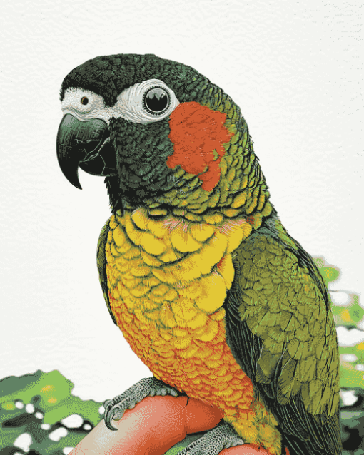 Black Capped Conure Parrot Diamond Painting