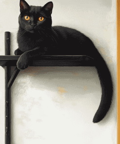 Black Cat Wall Scene Diamond Painting