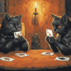 Black Cats Poker Fun Diamond Painting