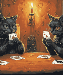 Black Cats Poker Fun Diamond Painting