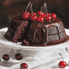 Black Cherry Dessert Diamond Painting