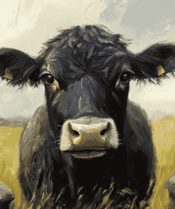 Black Cow Diamond Painting