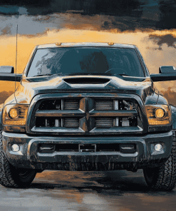 Black Dodge Pickup Diamond Painting