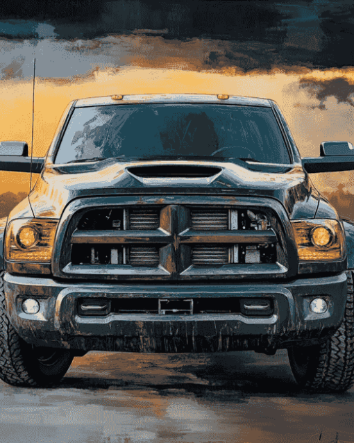 Black Dodge Pickup Diamond Painting