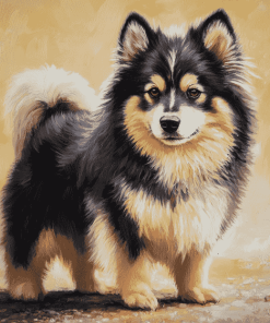 Black Finnish Lapphund Puppy Diamond Painting