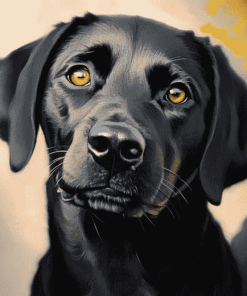 Black Labrador Puppy Diamond Painting