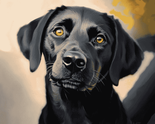 Black Labrador Puppy Diamond Painting