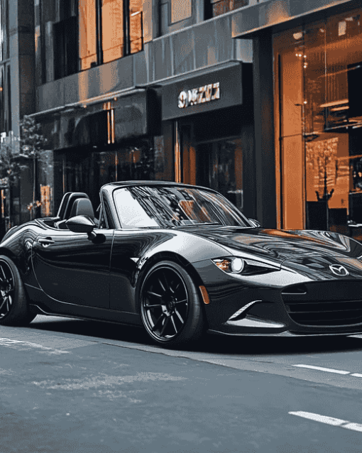 Black Mazda Miata Car Diamond Painting