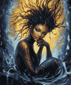 Black Mermaid Fantasy Diamond Painting