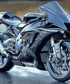 Black Motorbike Engines Diamond Painting