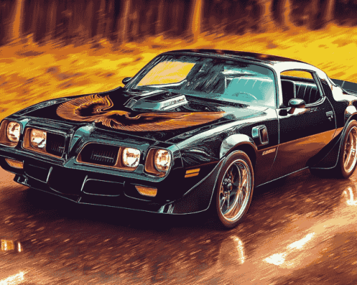 Black Pontiac Firebird Diamond Painting