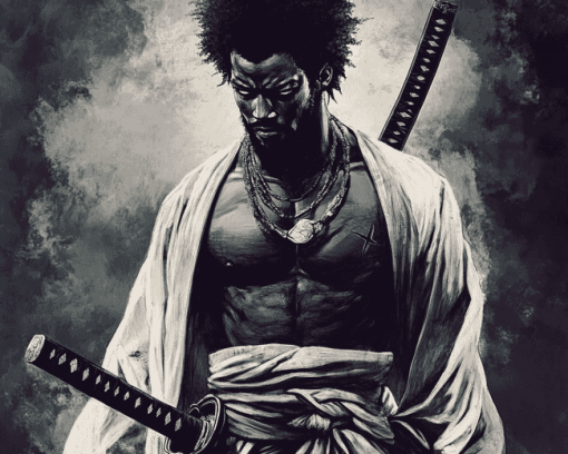 Black Samurai Warrior Diamond Painting