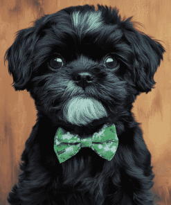 Black Shorkie Puppy Diamond Painting