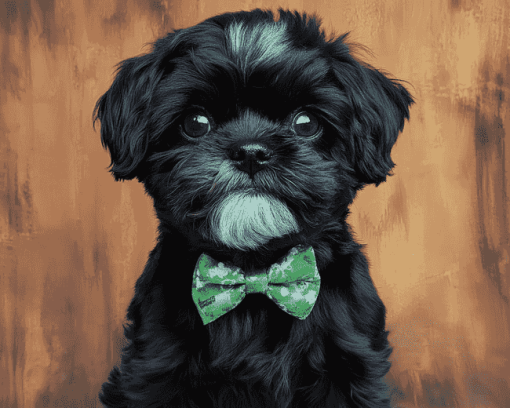 Black Shorkie Puppy Diamond Painting