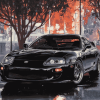 Black Toyota Supra JDM Cars Diamond Painting