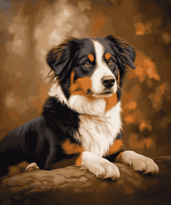 Black Tri Shepherd Dog Diamond Painting