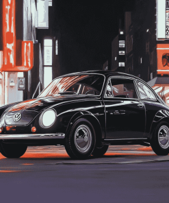 Black Vw Fastback Car Diamond Painting