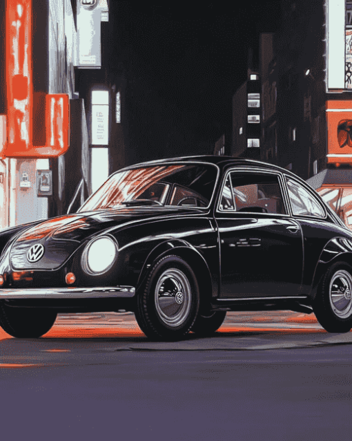 Black Vw Fastback Car Diamond Painting