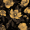 Black and Gold Floral Diamond Painting