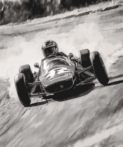 Black and White Go Kart Diamond Painting