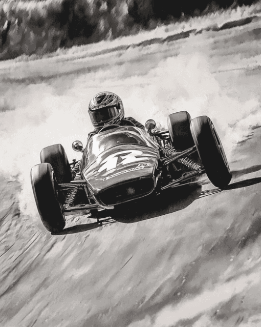 Black and White Go Kart Diamond Painting