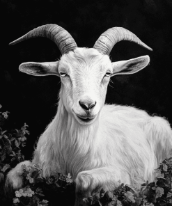 Black and White Goat Diamond Painting