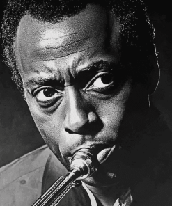 Black and White Miles Davis Diamond Painting