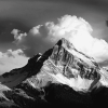 Black and White Mountain Scenery Diamond Painting