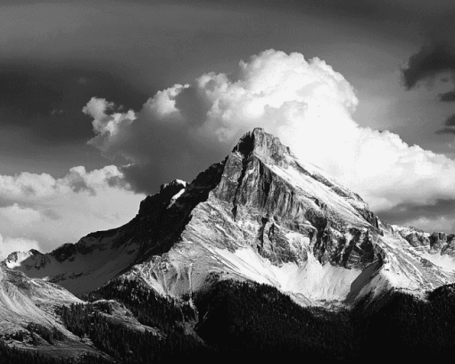 Black and White Mountain Scenery Diamond Painting