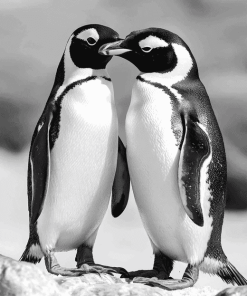 Black and White Penguin Diamond Painting