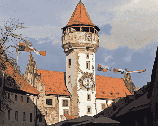 Blaser Tower Ravensburg Landmark Diamond Painting