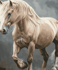 Blonde Pony Draft Horse Diamond Painting