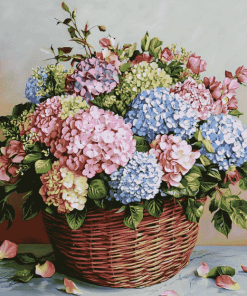 Blooming Hydrangeas and Roses Diamond Painting