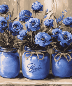 Blossom Blue Flowers Diamond Painting