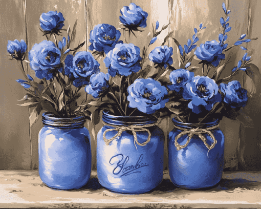 Blossom Blue Flowers Diamond Painting