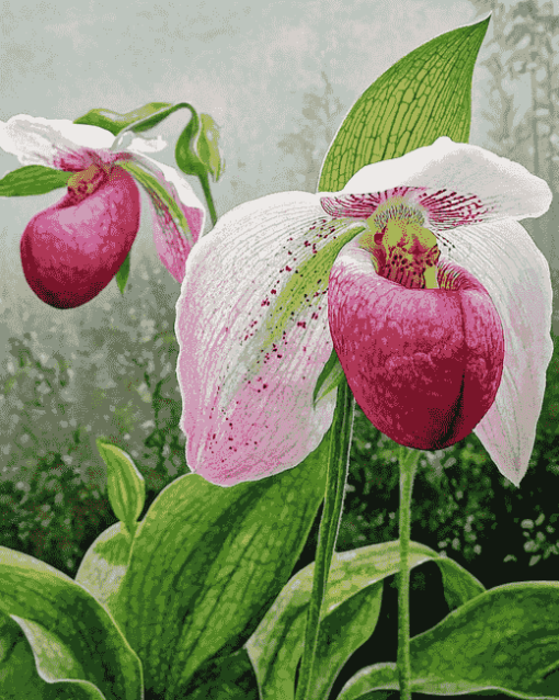 Blossoming Lady Slippers Diamond Painting