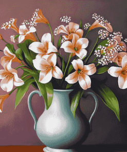 Blossoming Lilies in Jug Diamond Painting