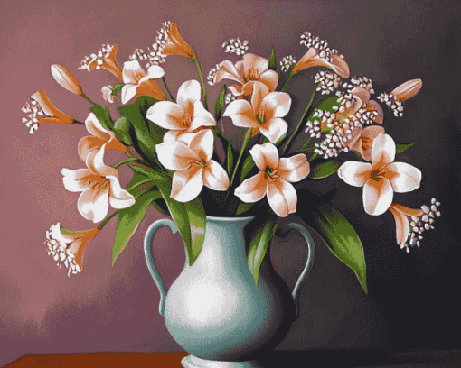 Blossoming Lilies in Jug Diamond Painting