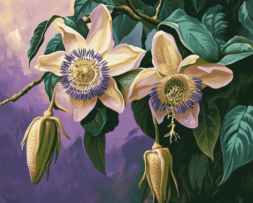 Blossoming Passionflower Diamond Painting