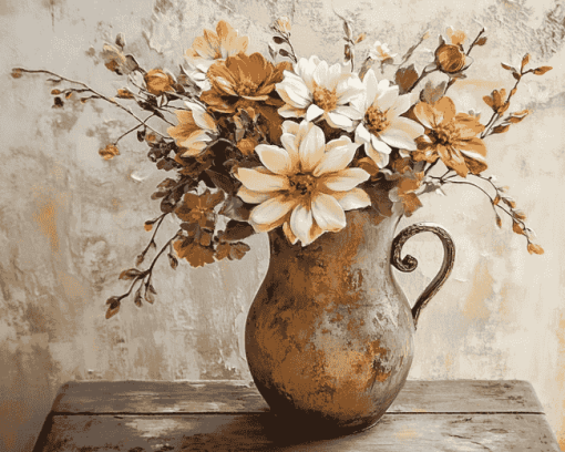 Blossoms in Vintage Vase Diamond Painting