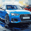 Blue Audi A4 Engines Diamond Painting