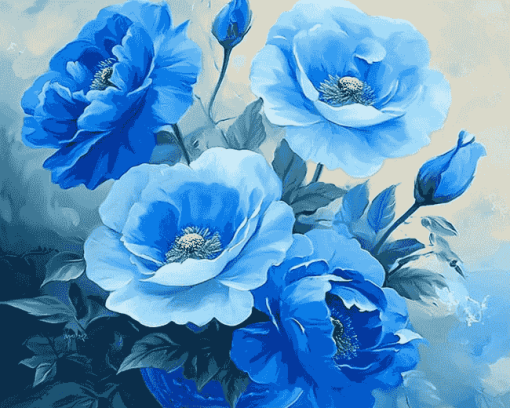 Blue Blossoms Diamond Painting