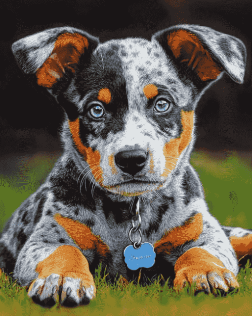 Blue Cattle Dog Puppy Diamond Painting