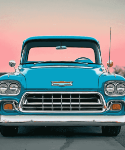 Blue Chevy Apache Enthusiast Diamond Painting