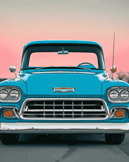 Blue Chevy Apache Enthusiast Diamond Painting