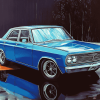 Blue Chrysler Valiant Car Diamond Painting